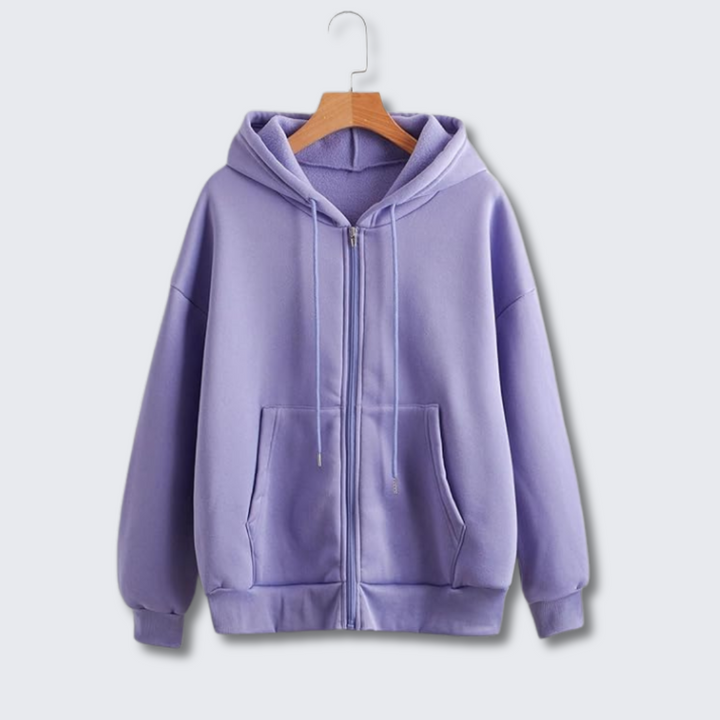 Stilvoller Damen Hoodie mit Reißverschluss, ein Must-Have für jede Garderobe.