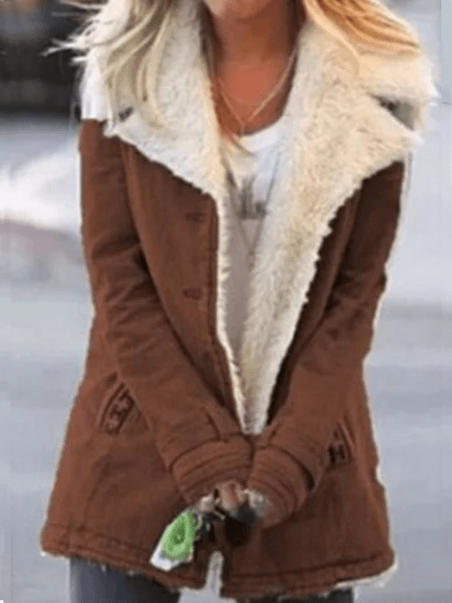 Lässiger Damen-Wintermantel, warm gefüttert, kuschelig und chic, perfekt für stilvolle Outdoor-Aktivitäten.