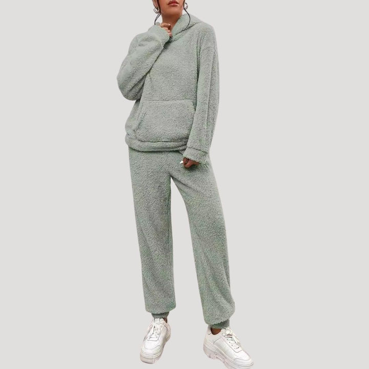 Zweiteiliges Frühlings-Loungewear-Set für Damen, bestehend aus Kapuzenpullover und Jogginghose, bequem.