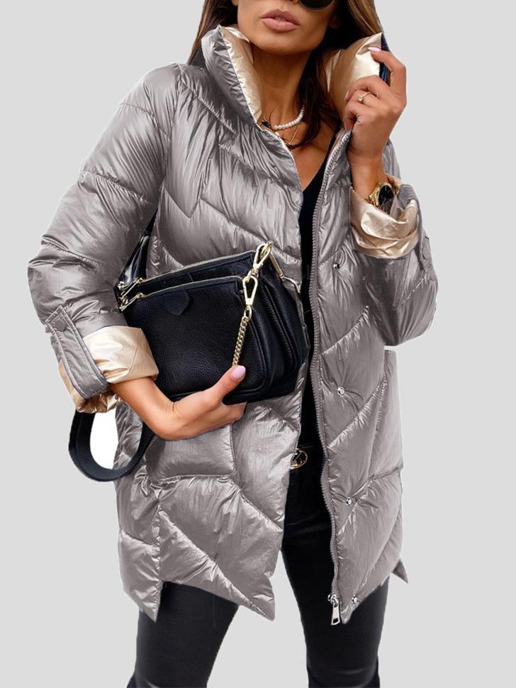 Damen Glänzende Pufferjacke, super warm & gemütlich; die ideale Winterjacke für jeden Tag.