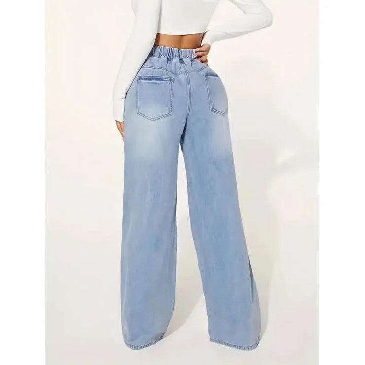 Bequeme Damen High Waist Baggy Jeans für einen modischen und entspannten Stil im Alltag und in der Freizeit.
