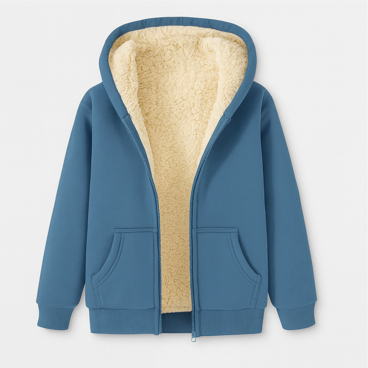 Damen Hoodie mit Reißverschluss, weich & warm, für gemütliche Freizeit und Alltag.