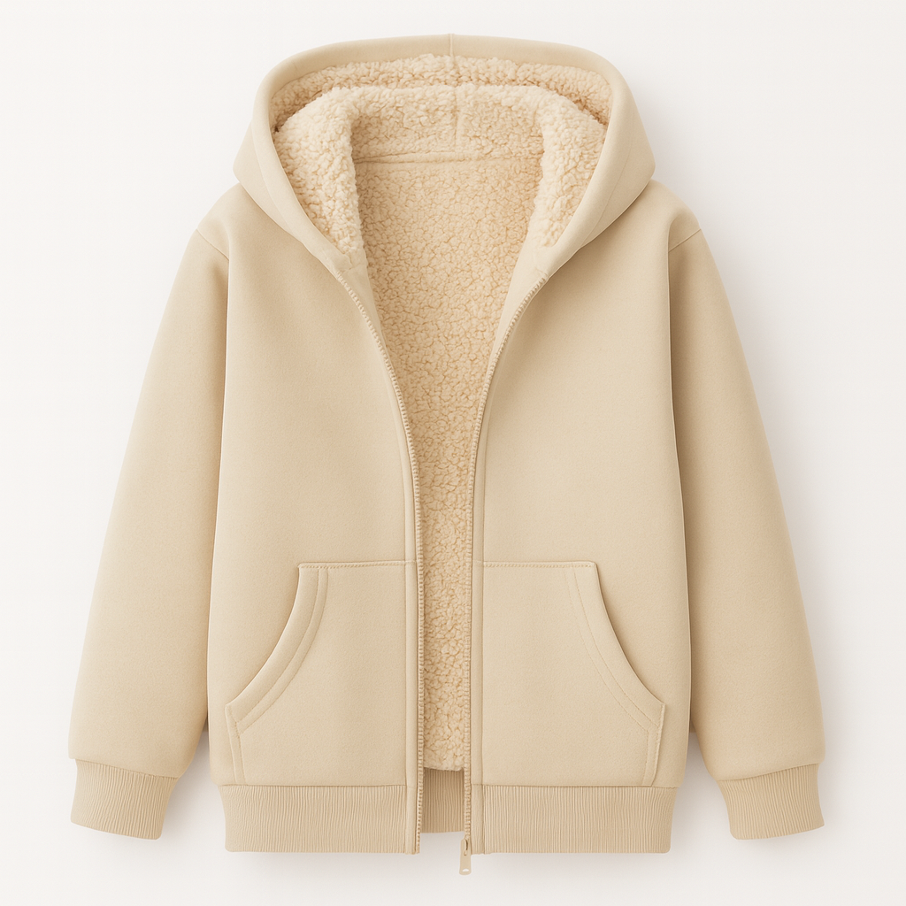 Gemütlicher, warmer Damen Kapuzenpullover mit Reißverschluss. Weicher Stoff, ideal für Herbst & Winter.