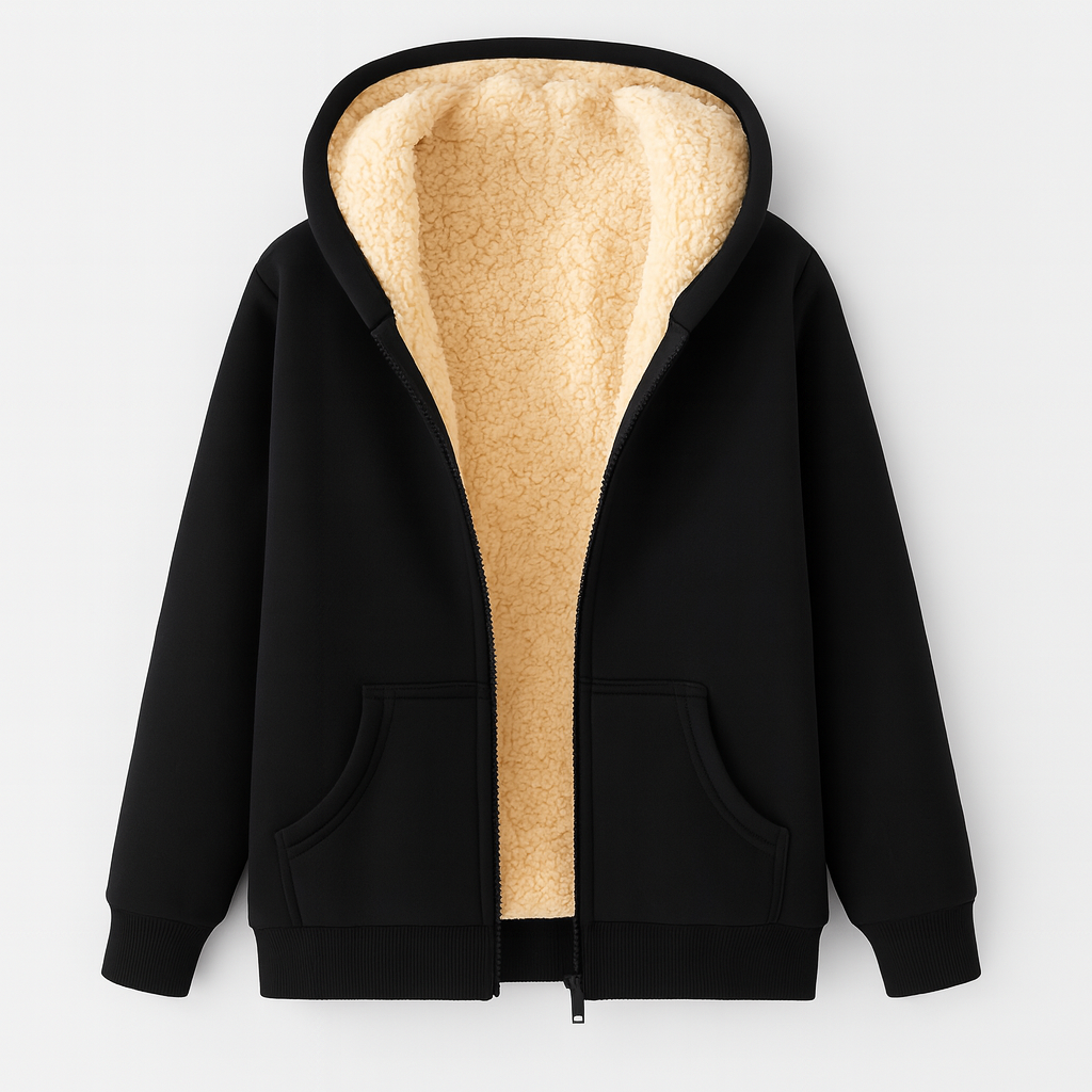Stilvoller langärmliger Damen Reißverschluss Hoodie für Freizeit & Alltagsmode. Komfortables und warmes Oberteil.