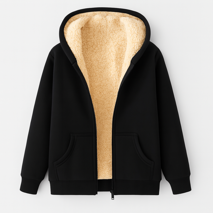 Stilvoller langärmliger Damen Reißverschluss Hoodie für Freizeit & Alltagsmode. Komfortables und warmes Oberteil.