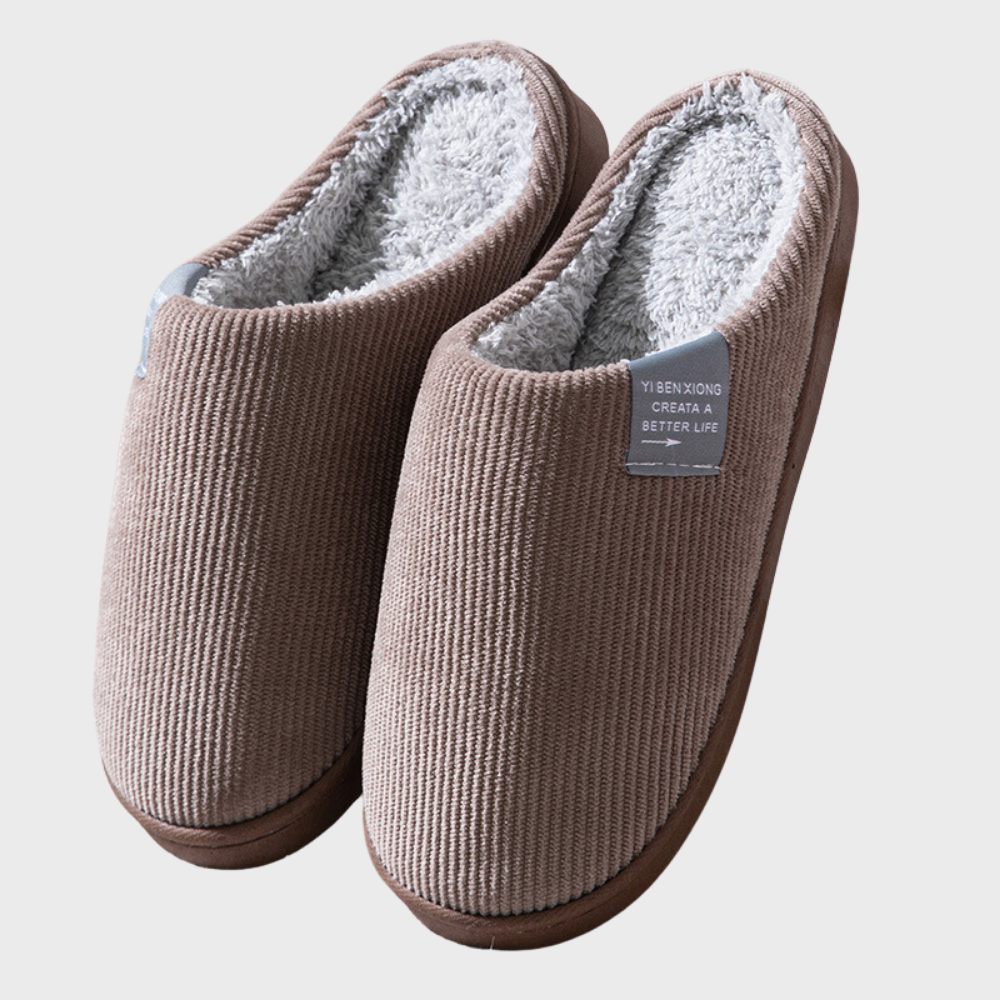 Damen Hygge Hausschuhe mit weichem, flauschigem Futter. Ideal für gemütliche Stunden und Wärme im Winter.