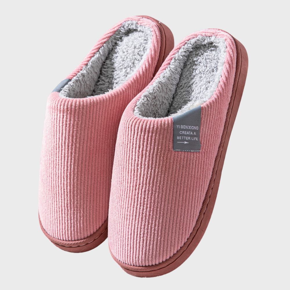 Modische Damenhausschuhe, Hygge-Stil, mit weichem Futter. Perfekte Komfortschuhe für entspannte Tage zuhause.