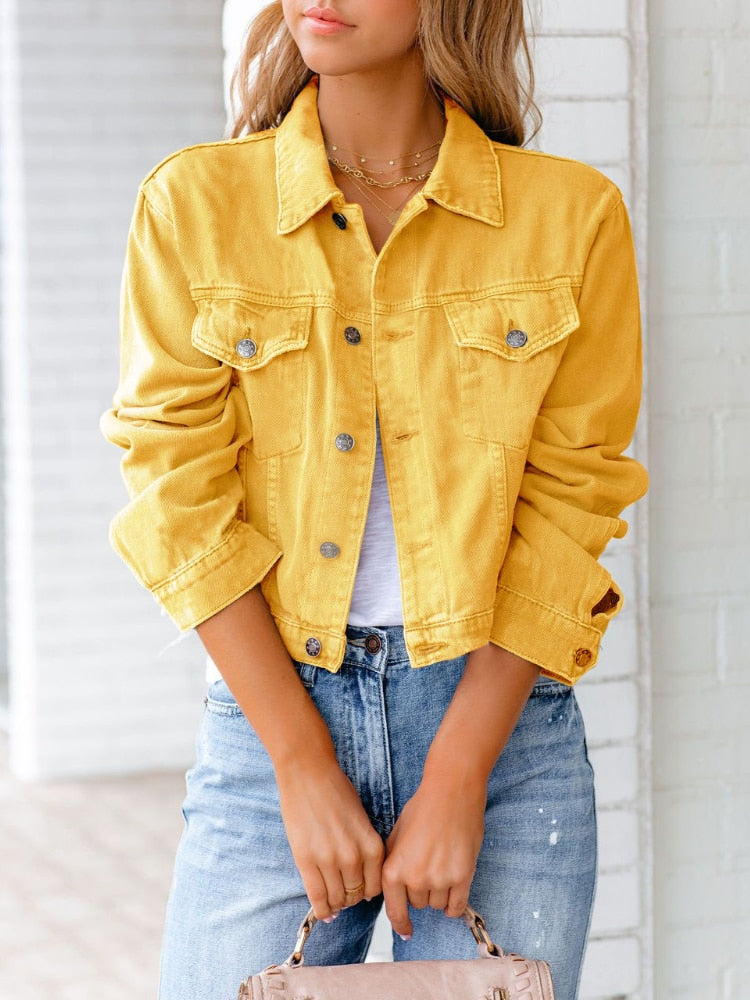 Damen Jeansjacke in lockerer Passform, ideal als lässige Übergangsjacke für Frühling & Herbst.