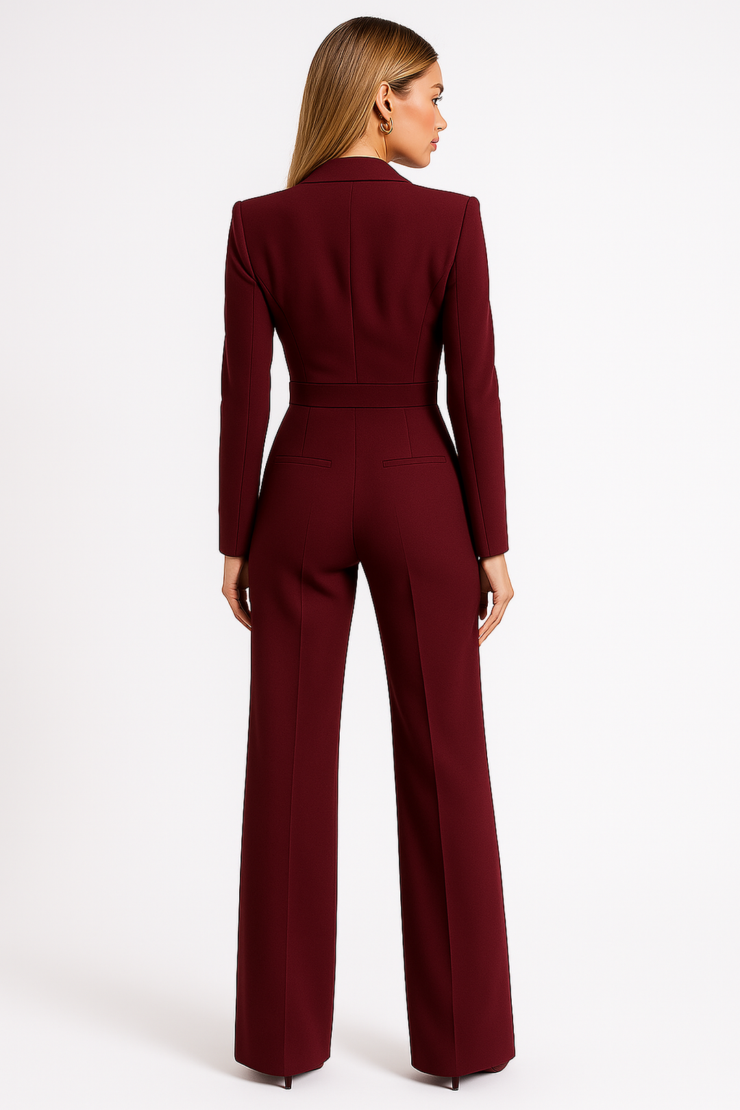 Eleganter Damen Overall mit V-Ausschnitt & weitem Bein. Ideal für festliche Anlässe, Sommer & Frühling.