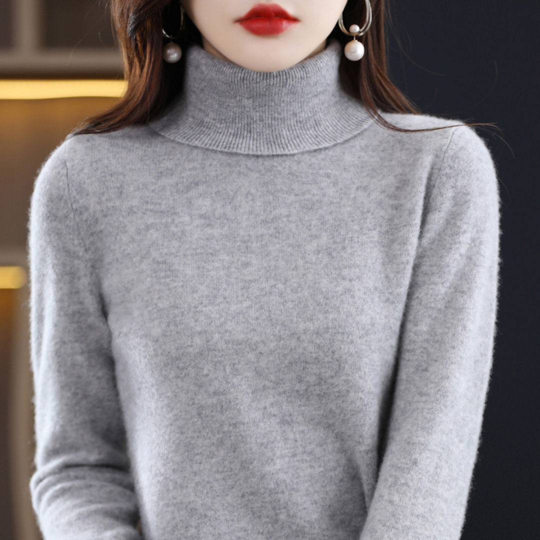 Damen Winterpullover, Rollkragen-Design, perfekt für gemütliche Freizeittage und stilvolle Alltagslooks.