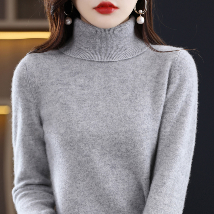 Damen Winterpullover, Rollkragen-Design, perfekt für gemütliche Freizeittage und stilvolle Alltagslooks.