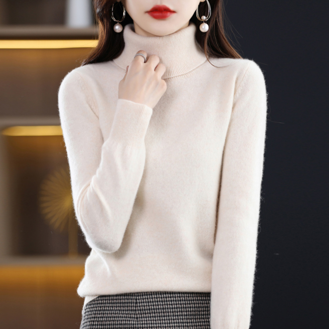 Vielseitiger Damen Rollkragenpullover, elegant für Büro, bequem für Freizeit, ein Must-have im Winter.