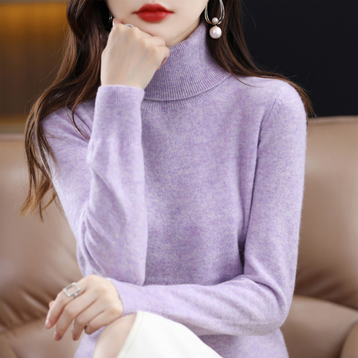 Hochwertiger Damen Rollkragenpullover, klassisch & bequem, ideal als wärmendes Langarm-Basic für den Winter.