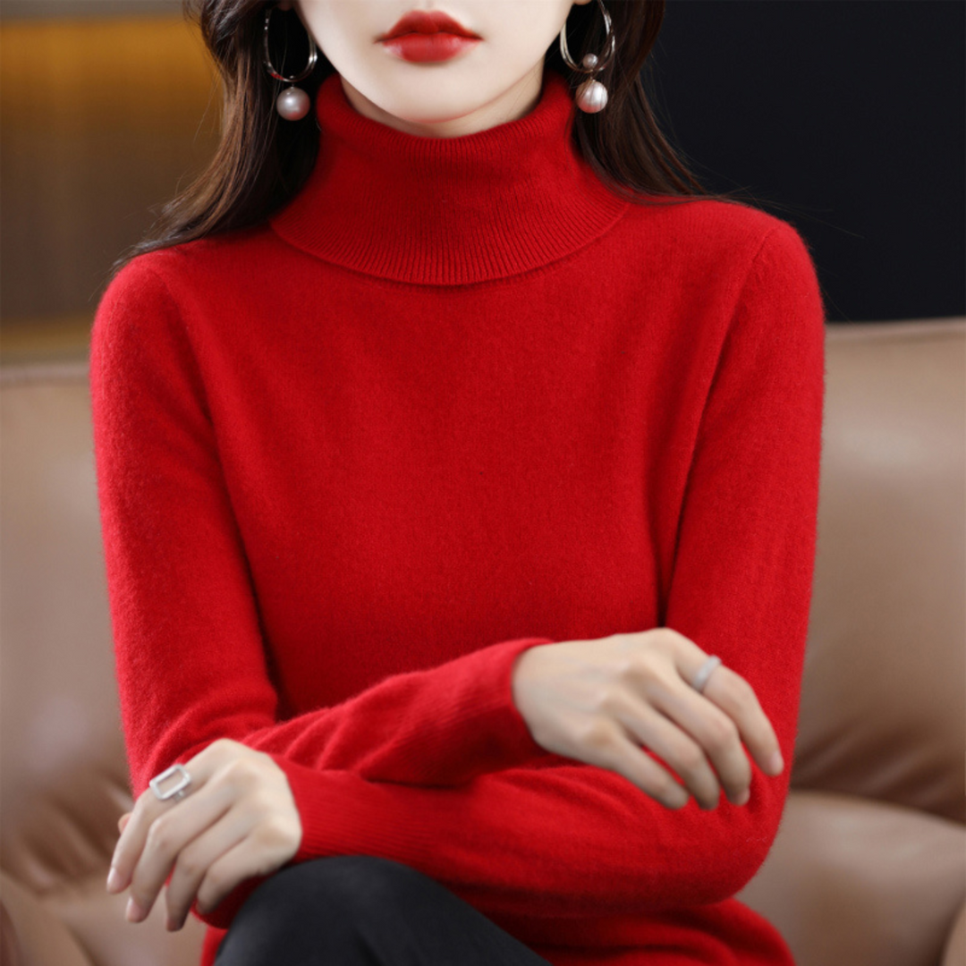Klassischer Damen Rollkragenpullover mit figurschmeichelndem Schnitt, elegant & wärmend für Wintermode.