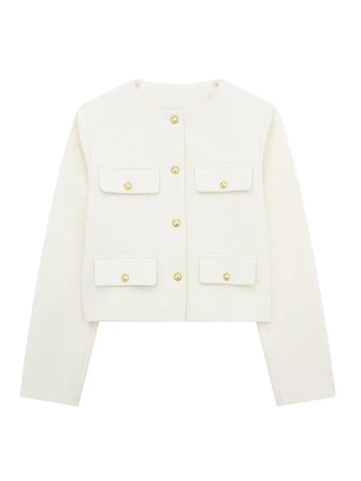 Damen Knopfjacke für eleganten Büro- & Freizeit-Stil. Vielseitige Business- & Alltagsmode.