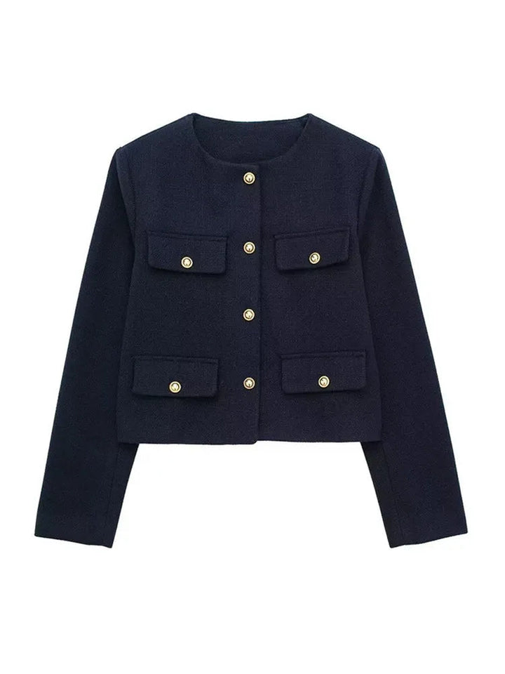 Hochwertige Damen Knopfjacke im eleganten Design. Zeitlose Mode für Büro & Alltag. Vielseitig.