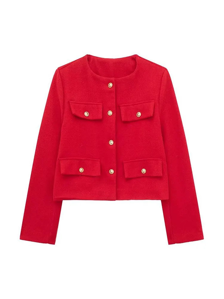 Damen Knopfjacke mit dezenten Knöpfen. Eleganter Office-Look & bequeme Freizeitmode.
