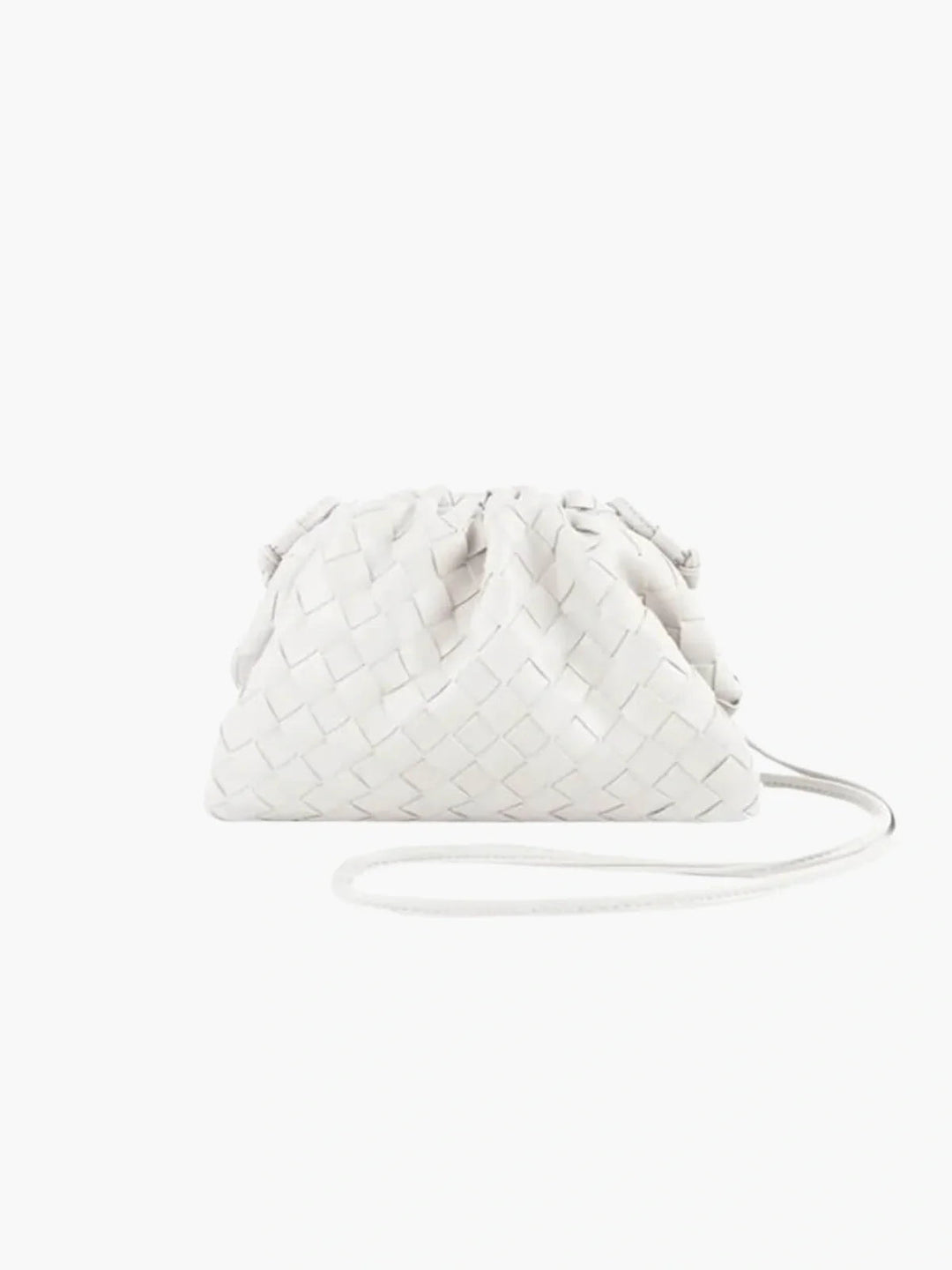 Elegante Damen Umhängetasche aus Kunstleder, geflochtenes Design mit Kordelzug, vielseitig tragbar.