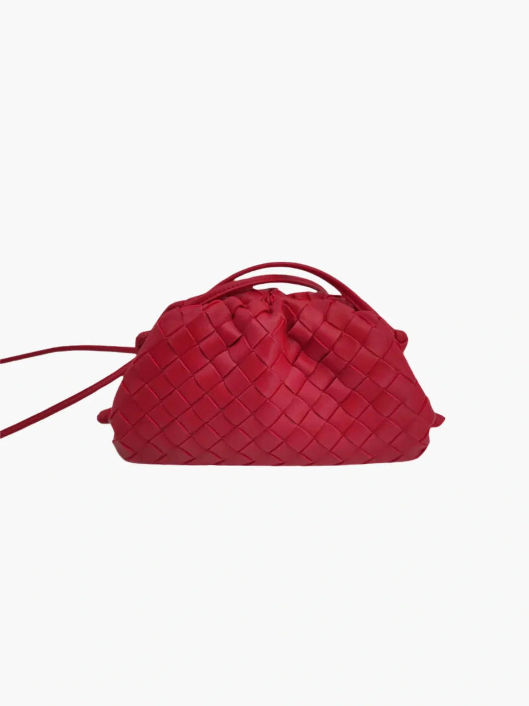 Geflochtene Damen Tasche aus Kunstleder mit Kordelzug, modisches Accessoire für jede Gelegenheit.