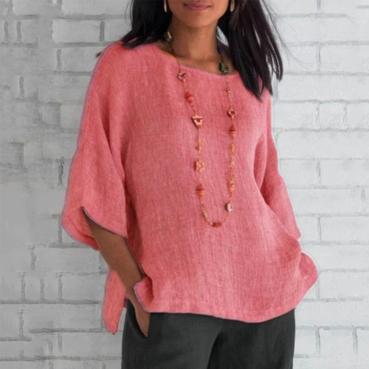 Gelbe Damen Kurzarm-Bluse, ideal für Sommer & Freizeit. Lockere, atmungsaktive Passform. Bequemes Frühlingshemd.