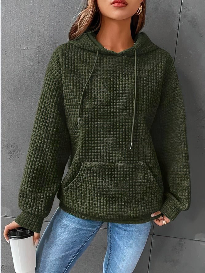 Eleganter Damen Kapuzenpullover: Stilvoller Hoody für einen bequemen Frühlings-Alltags-Look.