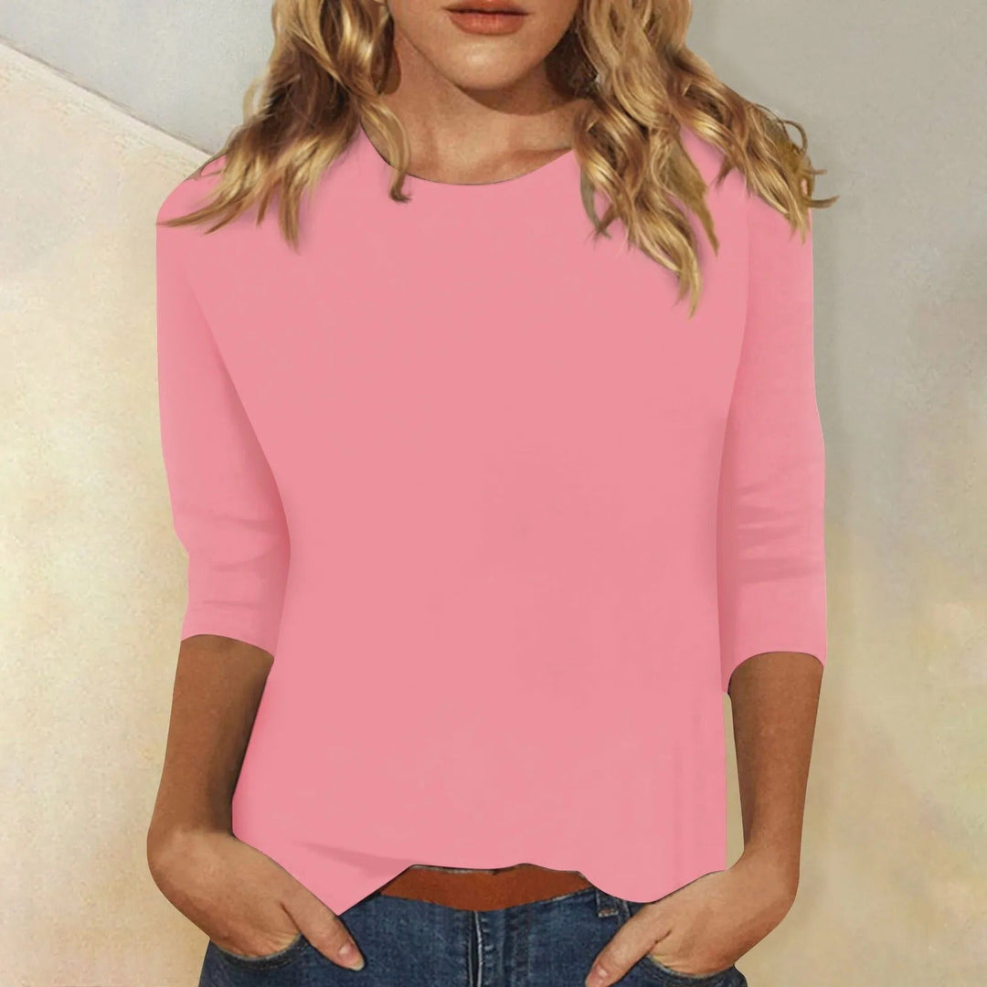 Stilvolles Damen Rundhals Langarmshirt, bequemes Alltags-Oberteil in verschiedenen Farben.