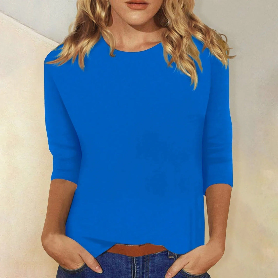 Bequemes Damen Langarmshirt mit Rundhals als vielseitiges Basic Oberteil für Freizeit.
