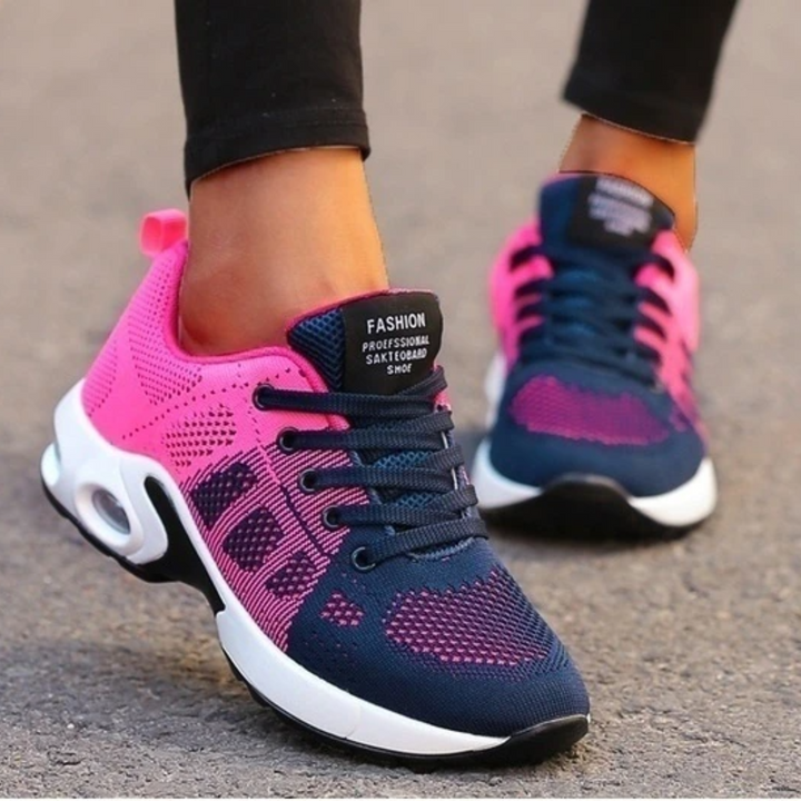 Stylische Damen Laufschuhe, gepolstert, atmungsaktiv. Ideale federleichte Sportschuhe für Herbst-Komfort.