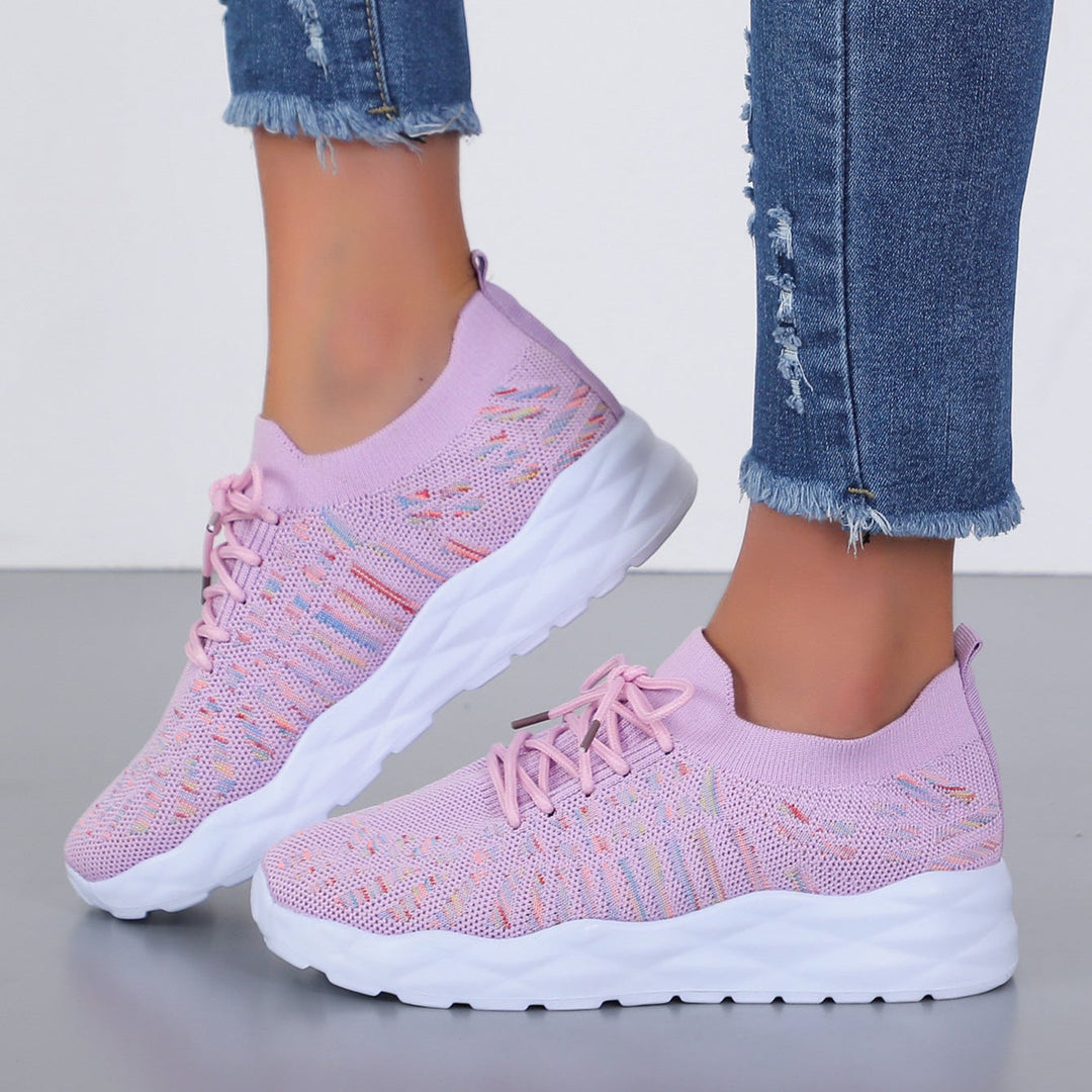 Atmungsaktive Damen Schnür-Ballerinas, flache Freizeitschuhe für einen eleganten und bequemen Auftritt.