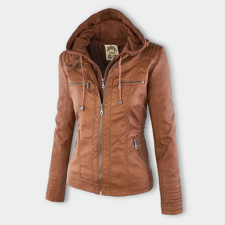 Stilvolle Damen Übergangsjacke mit Kapuze, leicht und atmungsaktiv, ideal für Freizeit.