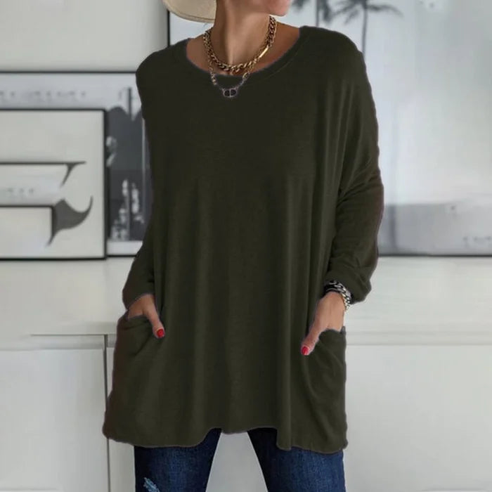 Damen Oberteil, locker und bequem, ideal für stilvolle Alltagsoutfits und Freizeitmode.