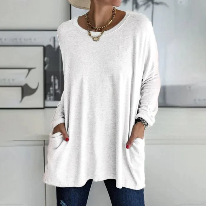 Leichtes Sommer Top für Damen, locker geschnitten und atmungsaktiv für heiße Tage.