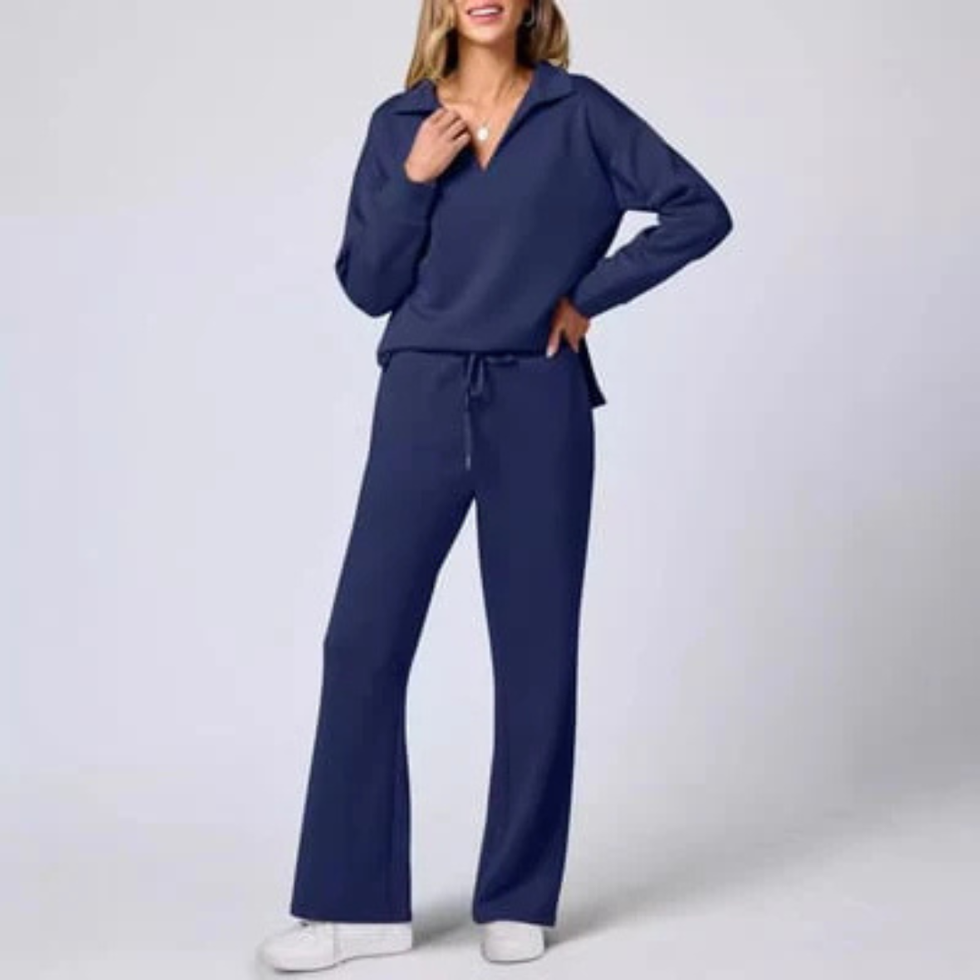 Modernes Damen Loungewear Set: Bequemer Zweiteiler mit weichem Stoff für maximalen Komfort und Entspannung.