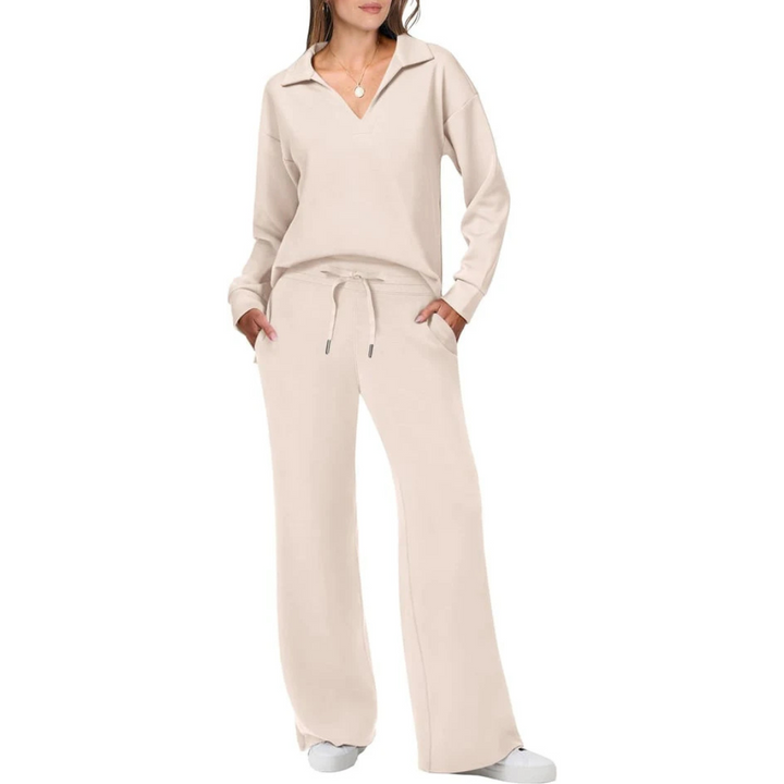 Vielseitiges Damen Loungewear Set: Eleganter Zweiteiler für entspannte Tage & Casual Looks im Frühling/Sommer.