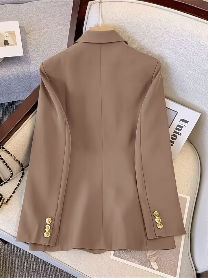 Modischer Damen-Doppelreiher-Blazer, tailliert. Perfekte Jacke für einen stilvollen Auftritt im Büro.