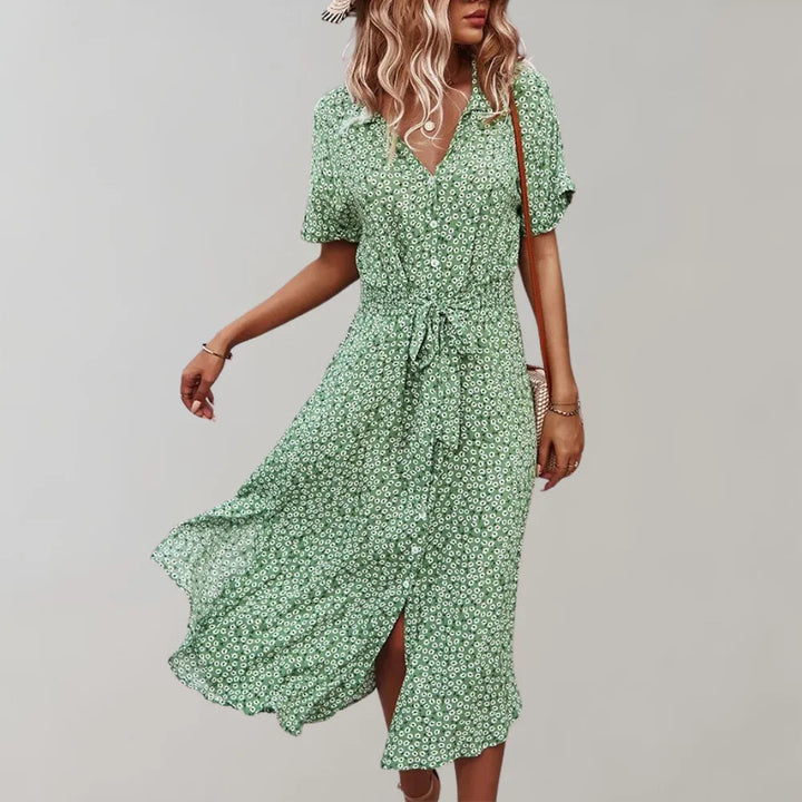 Elegantes Damen Midi-Kleid für viele Anlässe. Leicht, fließend & bequem, ideal als Freizeit- oder Sommerkleid.