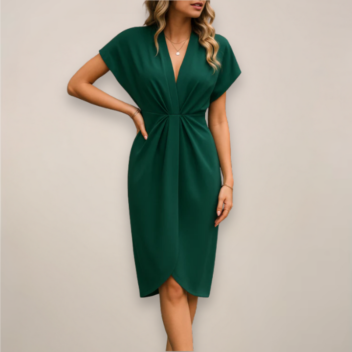 Schickes Partykleid für Damen, ein bequemes Midikleid zum Wickeln mit modernem Design für den Sommer.