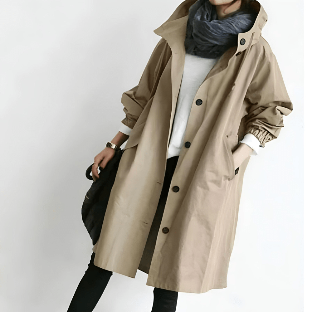 Vielseitiger Damen Midimantel: lässiger Trenchcoat für den Alltag oder elegante Businesskleidung.