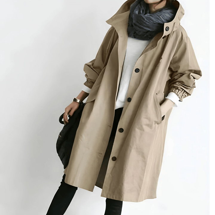 Vielseitiger Damen Midimantel: lässiger Trenchcoat für den Alltag oder elegante Businesskleidung.