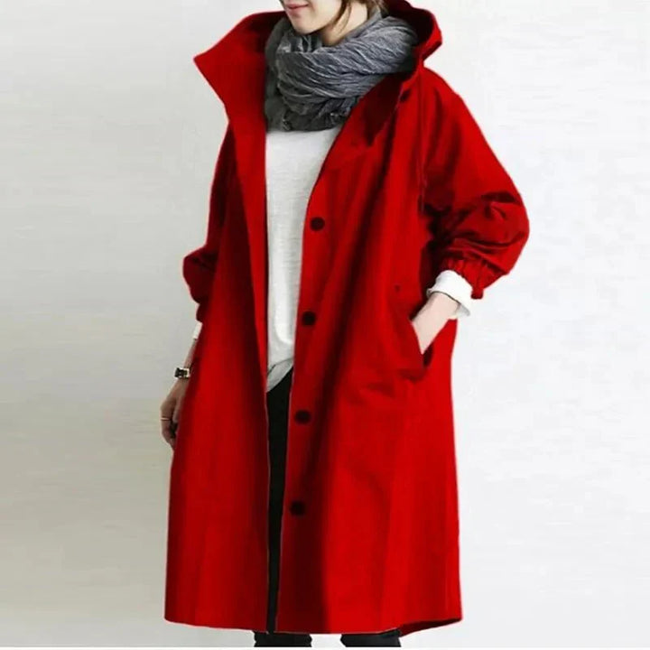 Leichter Damen Trenchcoat in Midilänge, ideal als Übergangsjacke für Frühling und Herbst. Klassische Eleganz.