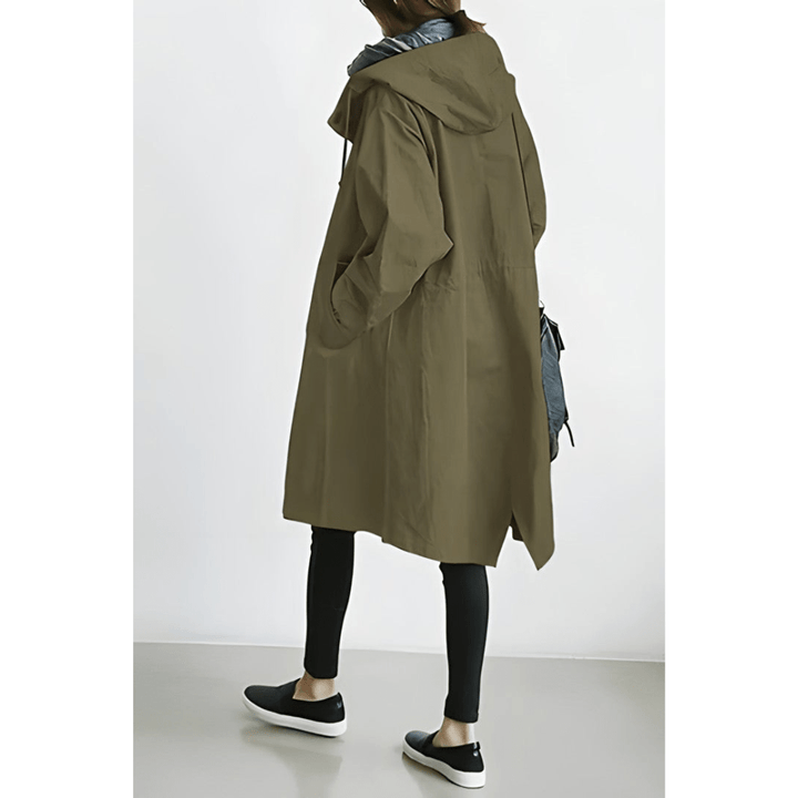 Damen Langmantel: Lässiger Midilängen-Trenchcoat. Stilvolle Oberbekleidung & Business Jacke für Frühling/Herbst.