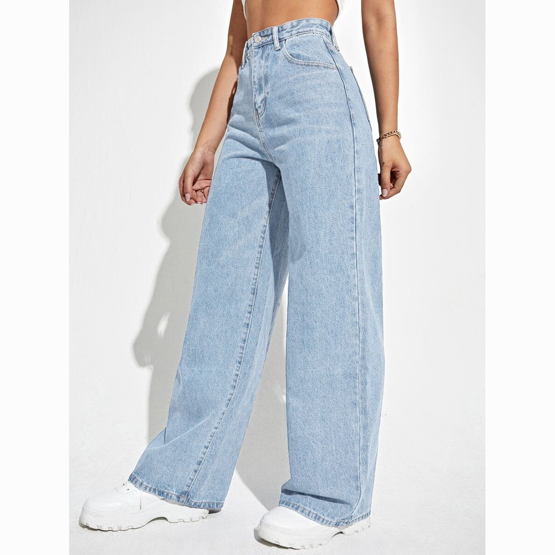 Zeitlose Damen Mom Jeans mit hoher Taille in Blau oder Schwarz. Ideal für bequeme Casual-Outfits.
