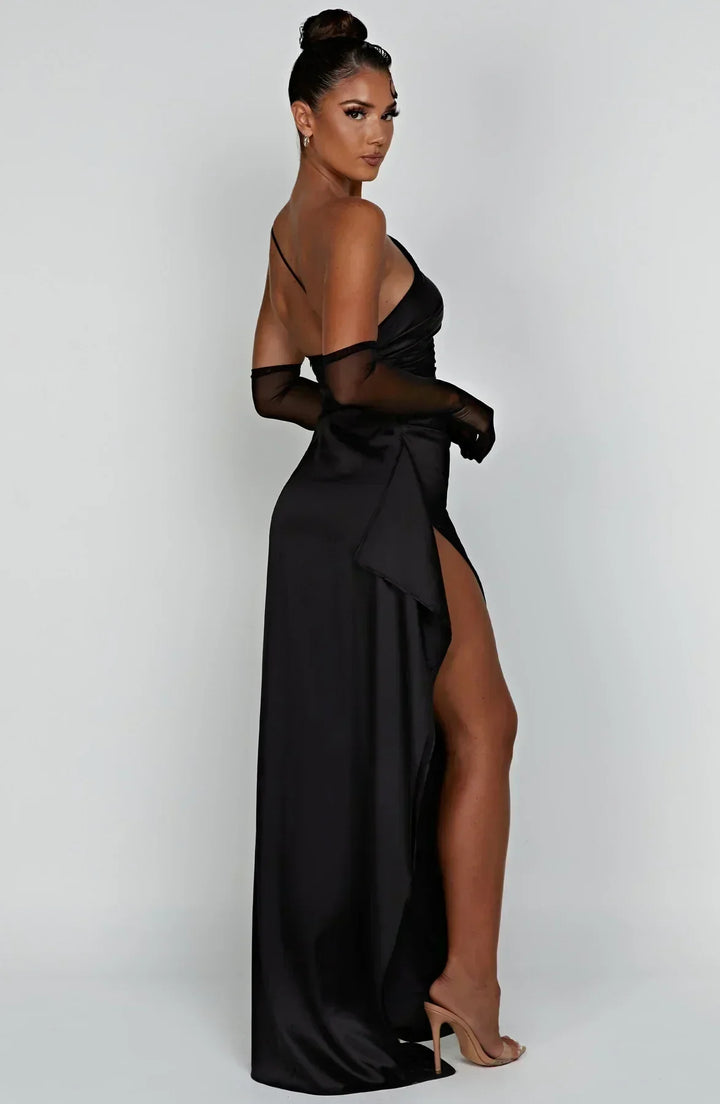 One-Shoulder Maxi-Abendkleid für Damen, ideal für festliche Events und Partys.