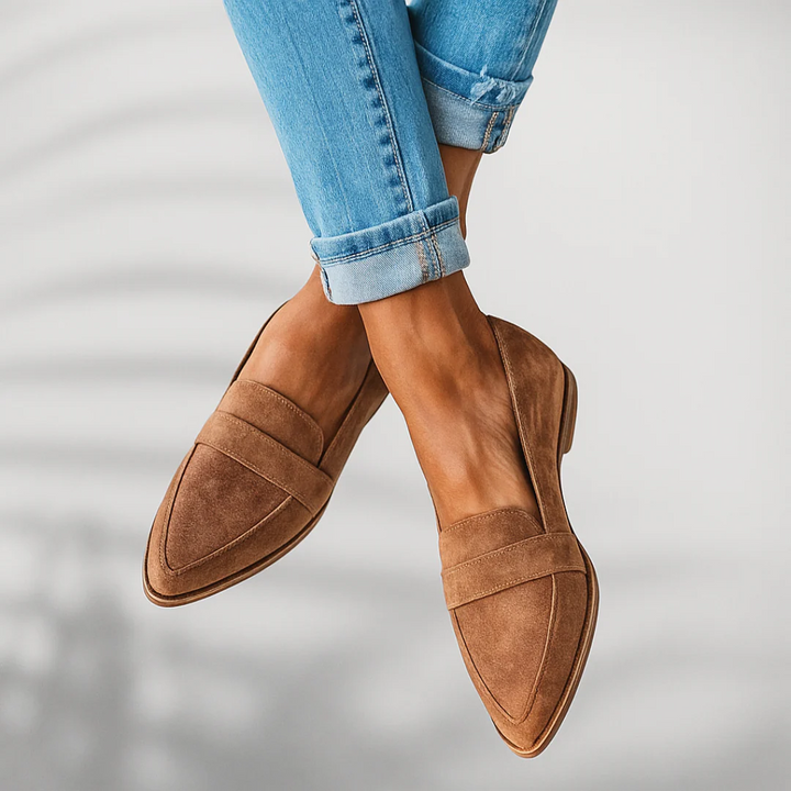 Orthopädische Damenschuhe Slip-On: Mokassins für den Alltag, rutschfest, bequeme Komfortschuhe für gesunde Füße.