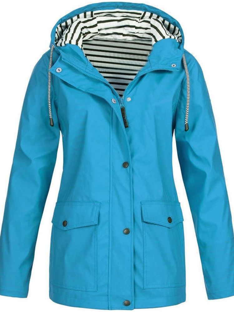 Bequeme Damen Sportjacke, wasserdicht, winddicht & atmungsaktiv, für lange Wanderungen und Outdoor-Aktivitäten.