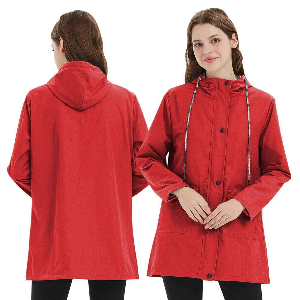 Hochwertiges Material der wasserdichten Damen Wanderjacke, winddicht für alle Wetterlagen beim Frühling/Herbst.