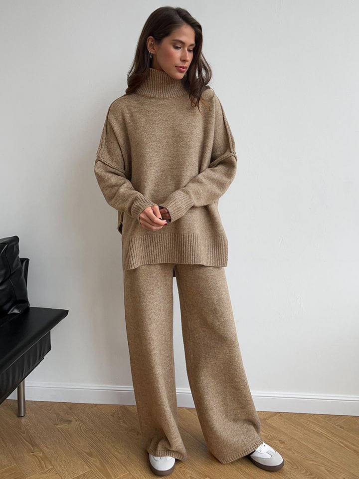 Beiges Damen Oversize Set für den Frühling, lässig & bequem, perfekt für die Freizeit.