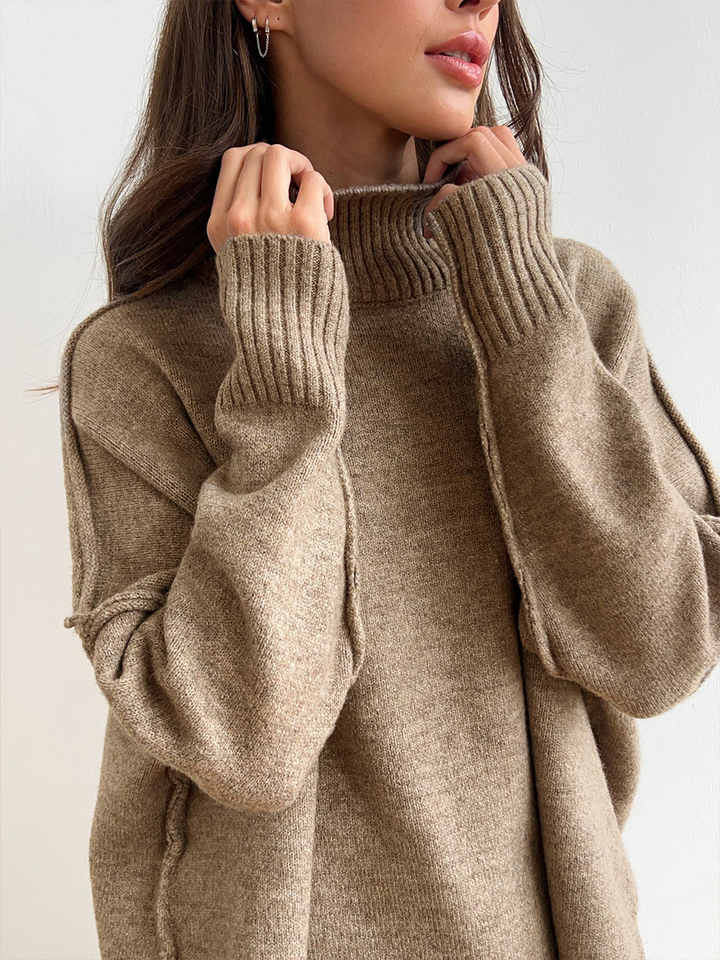 Braunes Oversize Damen Set, Zweiteiler für Frühling, modisch & komfortabel für Casual-Looks.
