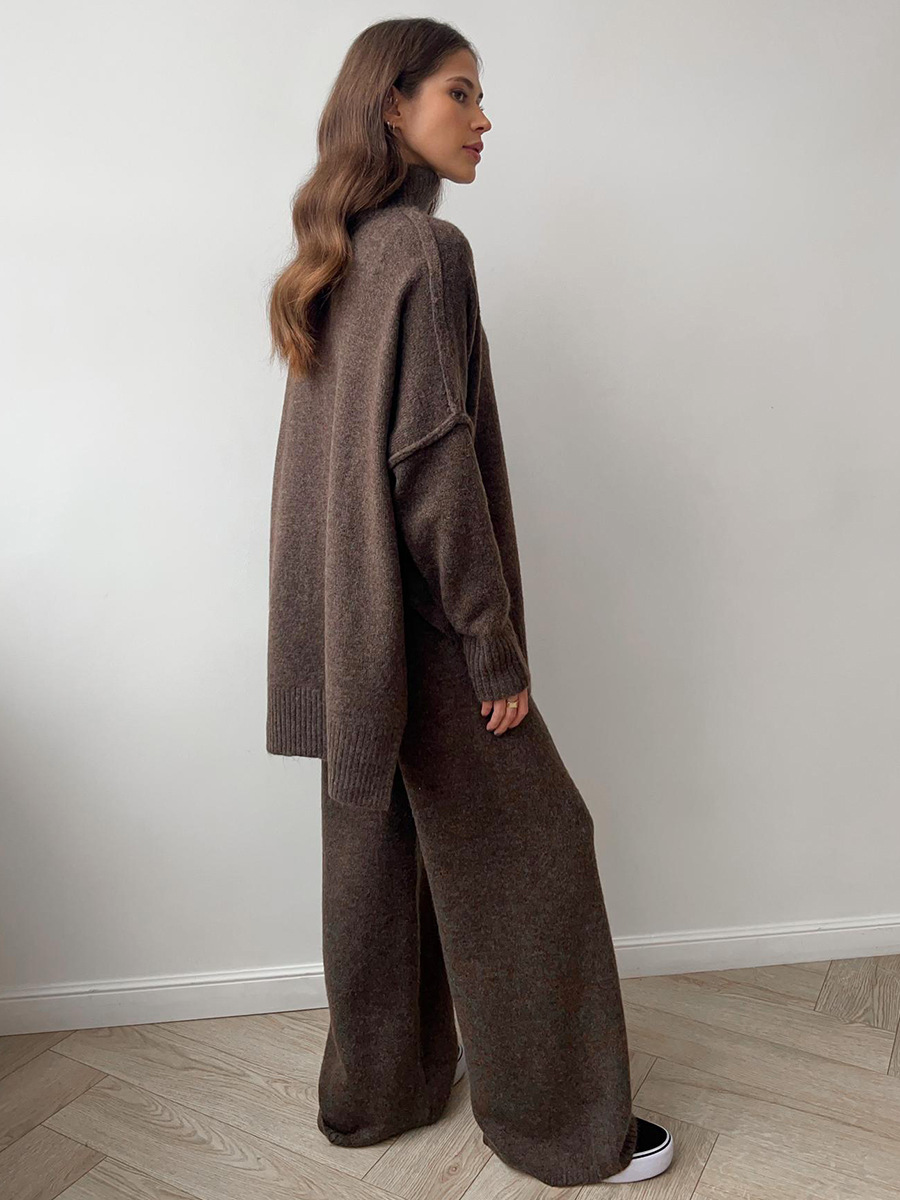 Casual Damen Oversize Set, brauner Zweiteiler für den Frühling, stilvoll & komfortabel.