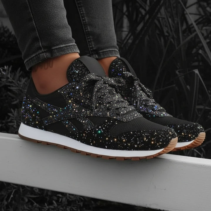 Damen Pailletten Schuhe, glitzernd, für eleganten Alltags-Look. Bequeme Freizeitsneakers mit Glitzer-Effekt.